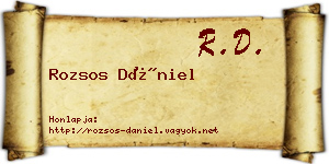 Rozsos Dániel névjegykártya