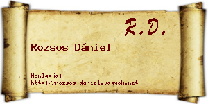 Rozsos Dániel névjegykártya